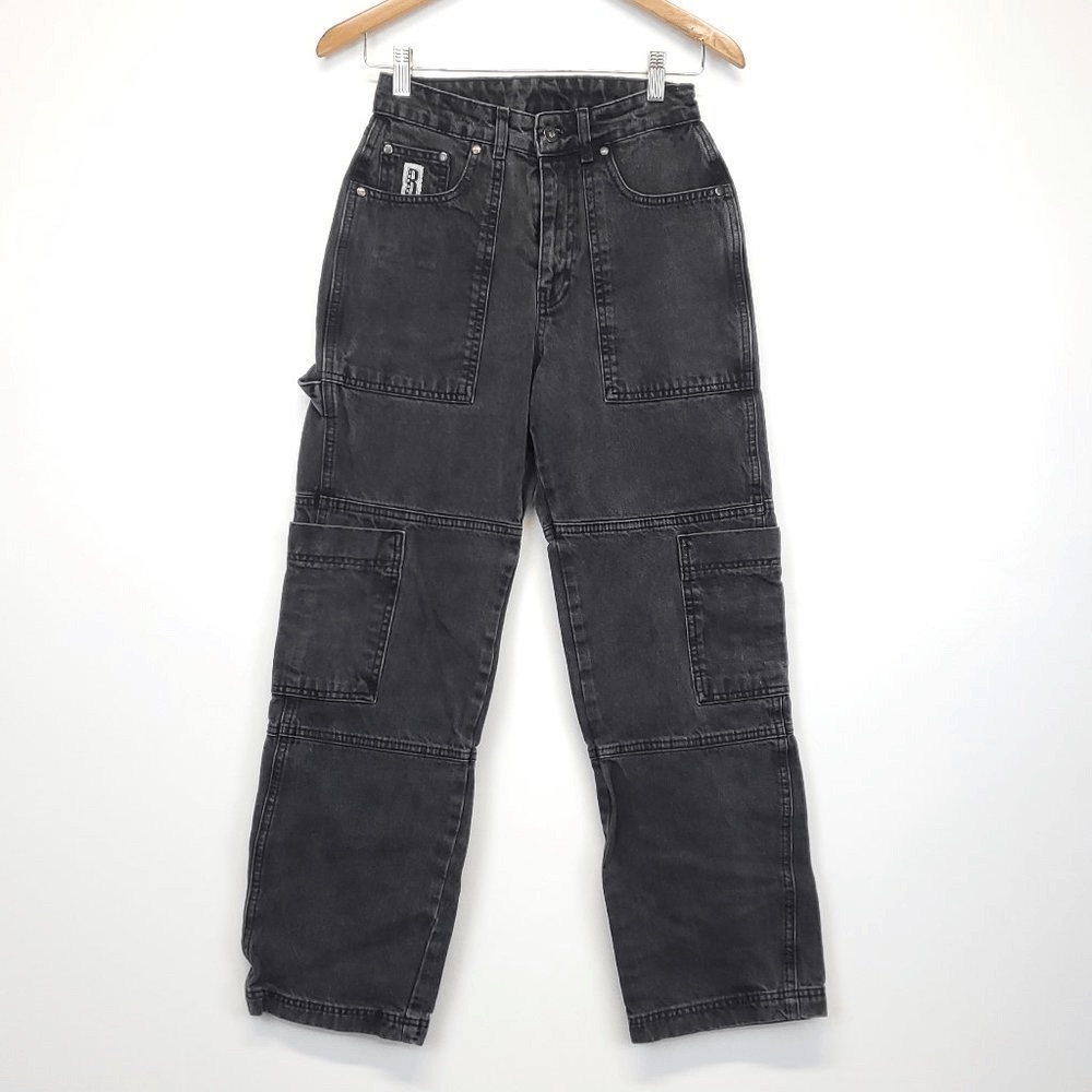 Ragged Black Straight Leg Women's Jeans - Picture 2 of 9